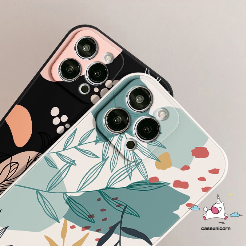 Casing Motif Samping Infinix Hot 11 9 8 11s 20s 12i 20 10t 10s 10Lite Hot 10 12 11 9 Play Smart 4 5 6 Plus Note 11 12pro 12 G96 8 12 2023 Bunga Daun Soft Tpu Tepi Lurus Sarung