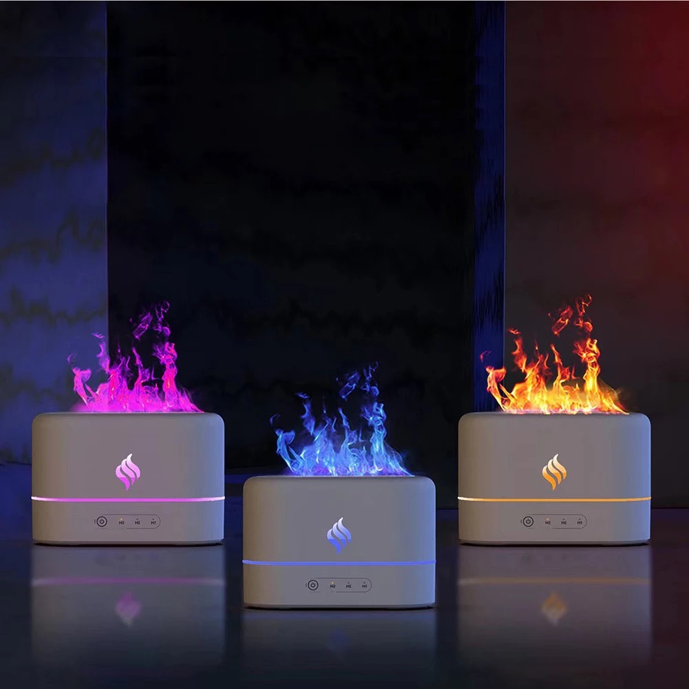 Akane Zora  200ml Flame Aromatherapy Machine / Air Humidifier Aromatherapy Purifier Diffuser Colorful  Ilusi Api Aroma Terapi Essential Oil / Pengharum Ruangan  -MYLike Official