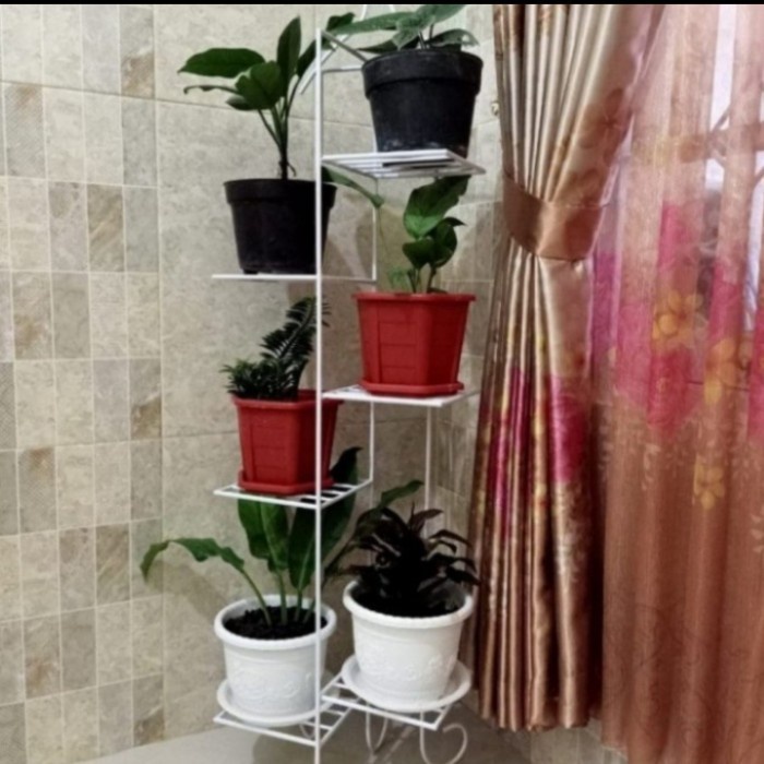 rak tanaman standing pot - rak bunga minimalis bahan besi model tinggi /Rak Bunga Besi/Standing Rak Pot Bunga