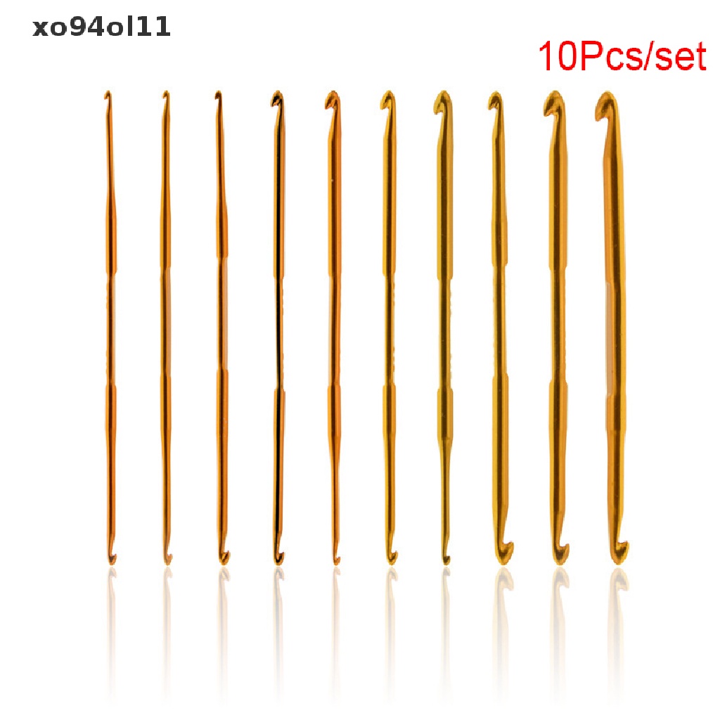 Xo 10Pcs Alumina Crochet Hook Set DIY Knitg s Alat Jahit Knitg Rumah OL