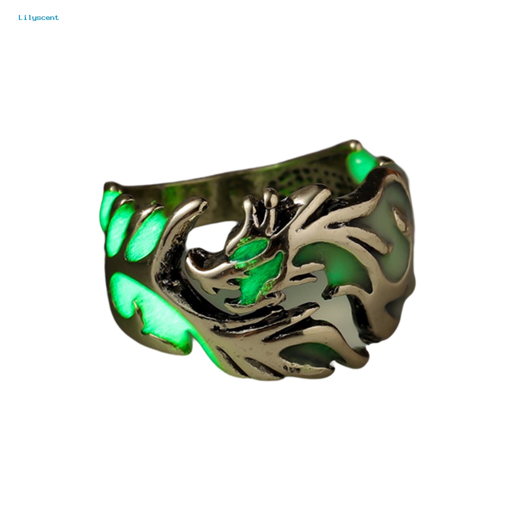Lilyscent Alloy Finger Ring Aksesori Pakaian Gothic Adjustable Alloy Ring Ukir