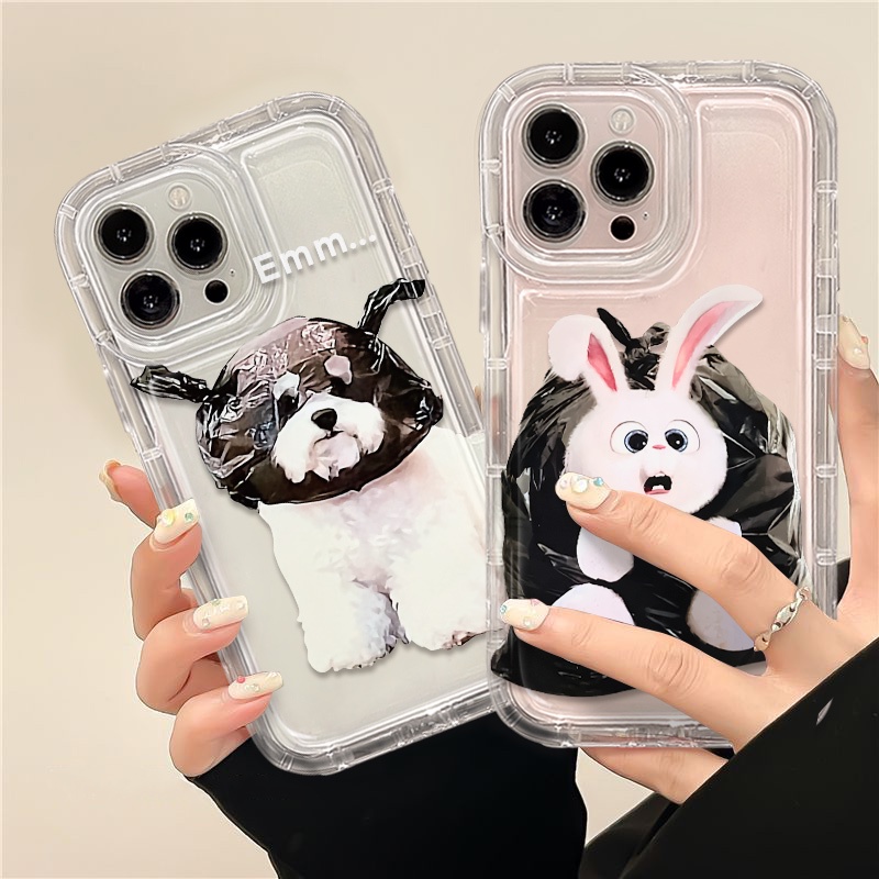 IPHONE Casing Transparan Lucu Kompatibel Untuk Casing Iphone14 12 13 11 Pro XS Max7 +8 6S Plus X XR Lembut Shockproof TPU Silikon Lembut Phone Cover