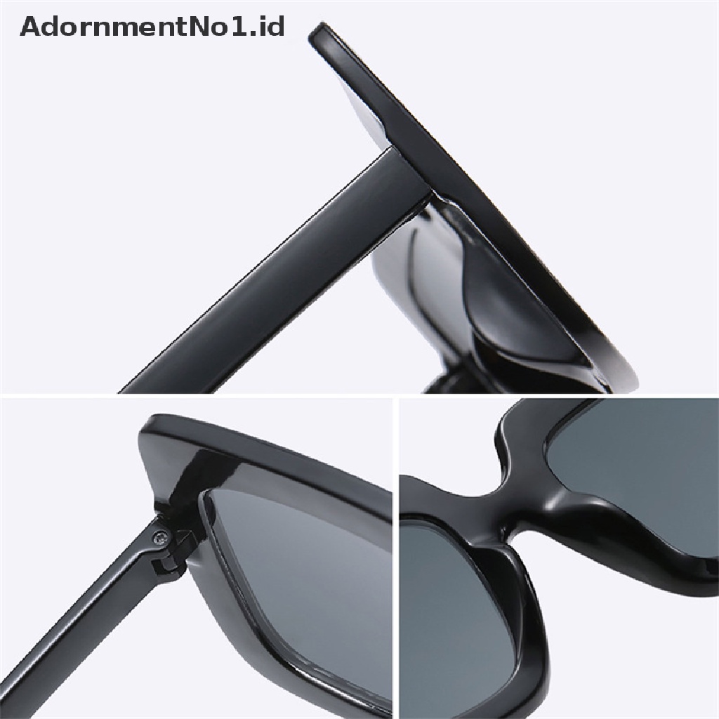 [AdornmentNo1] Fashion Bingkai Persegi Besar Kacamata Hitam Retro Berlian Imitasi Frame Eyeglasses Unisex [ID]