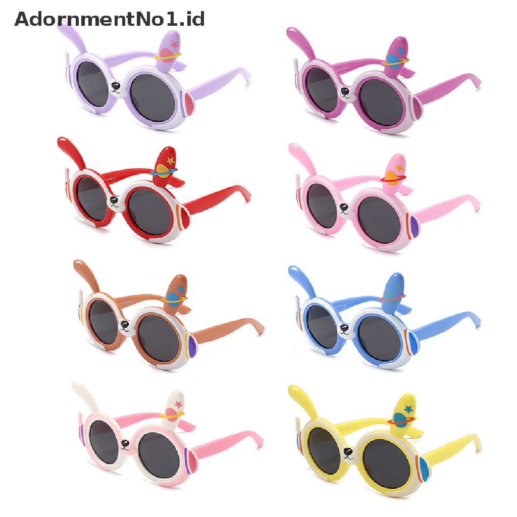 [AdornmentNo1] Kartun Anak Terpolarisasi Kacamata Hitam Kelinci Tahun Kacamata Mainan Bayi Lembut Silicone Sunglasses [ID]