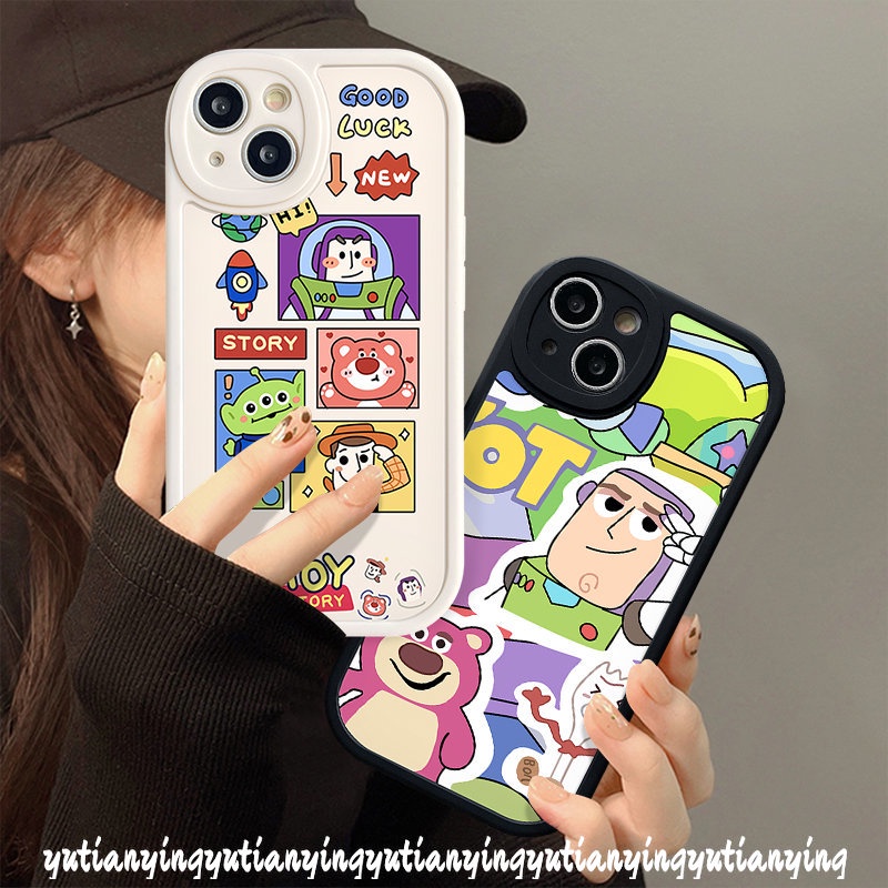 Lovely Lotso Camera Lens Protector Case For Infinix Hot 11 10s 11s Note 8 10 Lite 10T Hot 11 10s 10T 10 9 Play 11s Smart 6 5 Cute Cartoon Toy Story Soft Tpu Back Cover