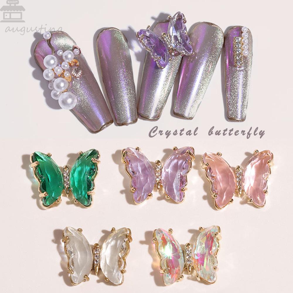 Agustin 3D Dekorasi Nail Art Charms Desain Bintang Laut DIY Nail Art Sparkling Shiny Nail Accessories Kristal Kerajinan