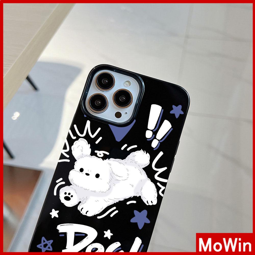 For iPhone 14 Pro Max iPhone Case Black Glossy TPU Soft Case Shockproof Protection Camera Cute Dog Compatible with iPhone 13 Pro max 12 Pro Max 11 xr xs max 7Plus 8Plus