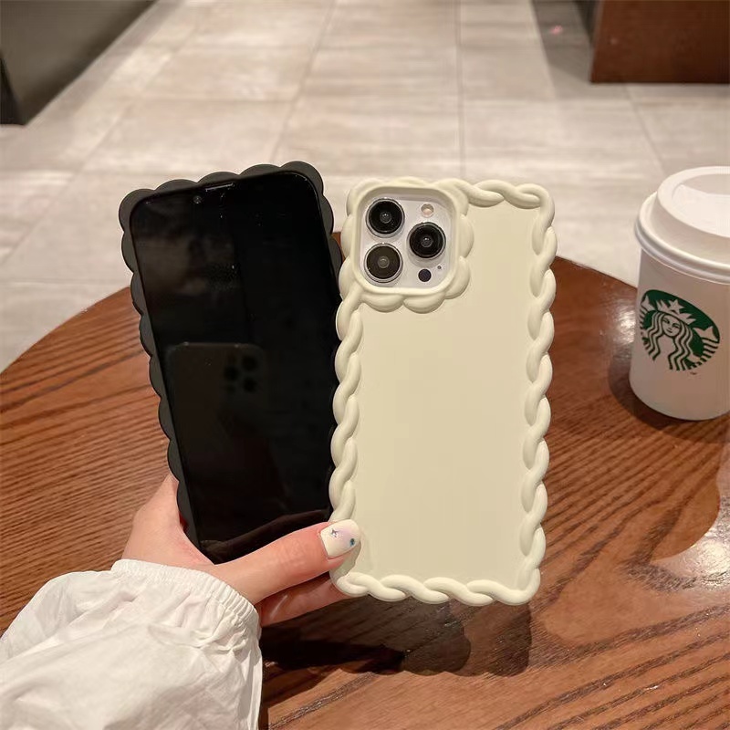 IPHONE Casing Hp Persegi Anyam Cocok Untuk Iphone14 13 12 11 Pro X XS Max XR Paket Lengkap simple Dan Modis soft casing