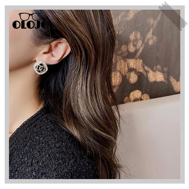 【COD】S925 Perak Micro Hias Zirkon Huruf Persegi Desain Premium Sense Earrings