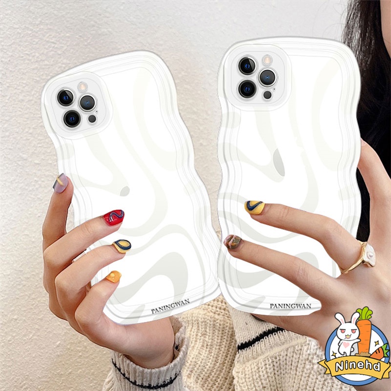 Xiaomi Redmi 12C A1 A1+ 10C 10A 10 9 9A 9C 9T Redmi Note 11 11s 10 10s 9 9s 8 Pro Xiaomi 11 Lite 11T Pro 10T Pro 12 Pro Poco F3 X3 Pro NFC  Poco X4 Pro Garis Air Putih Gelombang Bening Casing Hp Anti Jatuh