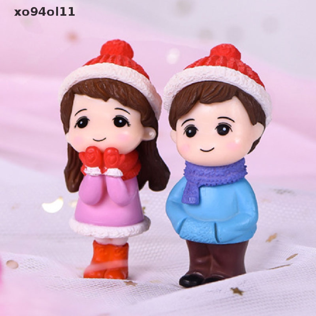 Xo 1pasang Couple Miniatur Boneka Mini DIY Terrarium Dekorasi Taman Valene's Day Gift OL