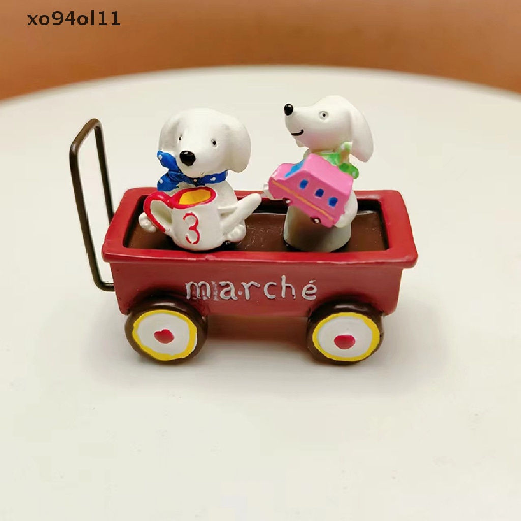 Xo 1Pc 1: 12rumah Boneka Miniatur Hewan Motor Anjing Model Kereta Dorong Microlandscape Outdoor Dekorasi Pemandangan Hidup Mainan Aksesoris Rumah Boneka OL