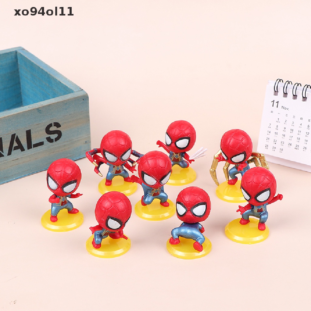 Xo Disney Marvel Avengers Spider Man 8pcs Koleksi Dekorasi Figurine Model Mainan OL