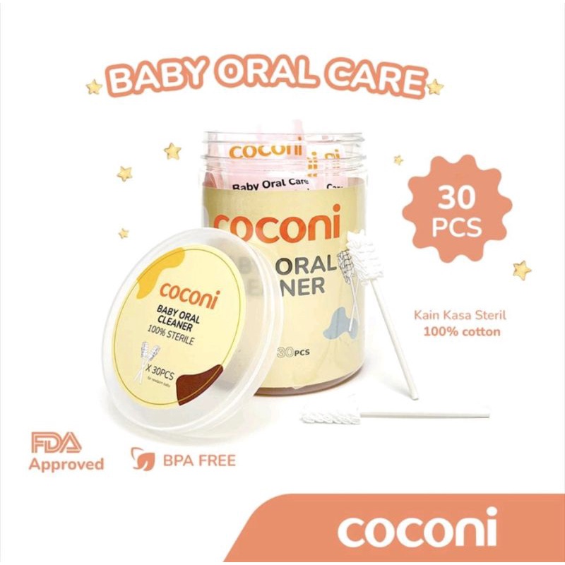 COCONI BABY ORAL CLEANER STIK /KAIN KASA  STERIL UNTUK MULUT BAYI