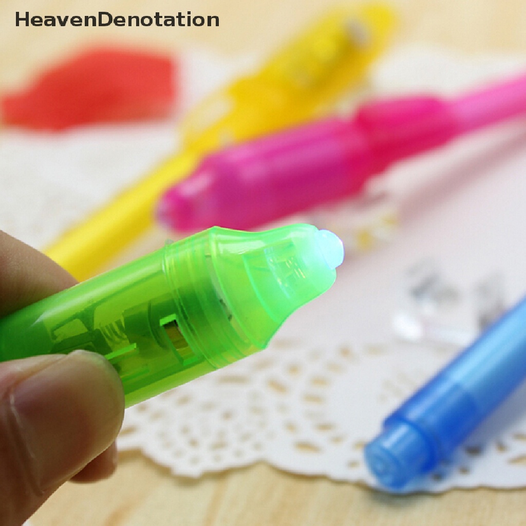 [HeavenDenotation] Pulpen Sinar UV Invisible Ink Security Marker Pen Dengan Ultra Violet LED Blacklight, HDV