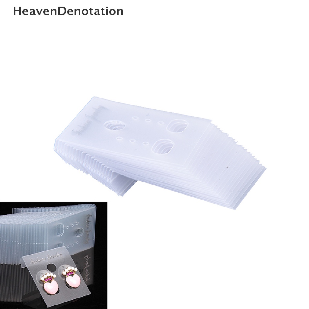 [HeavenDenotation] 100x Bening Tipe Profesional Plastik Earring Ear Studs Holder Display Gantung Kartu, HDV