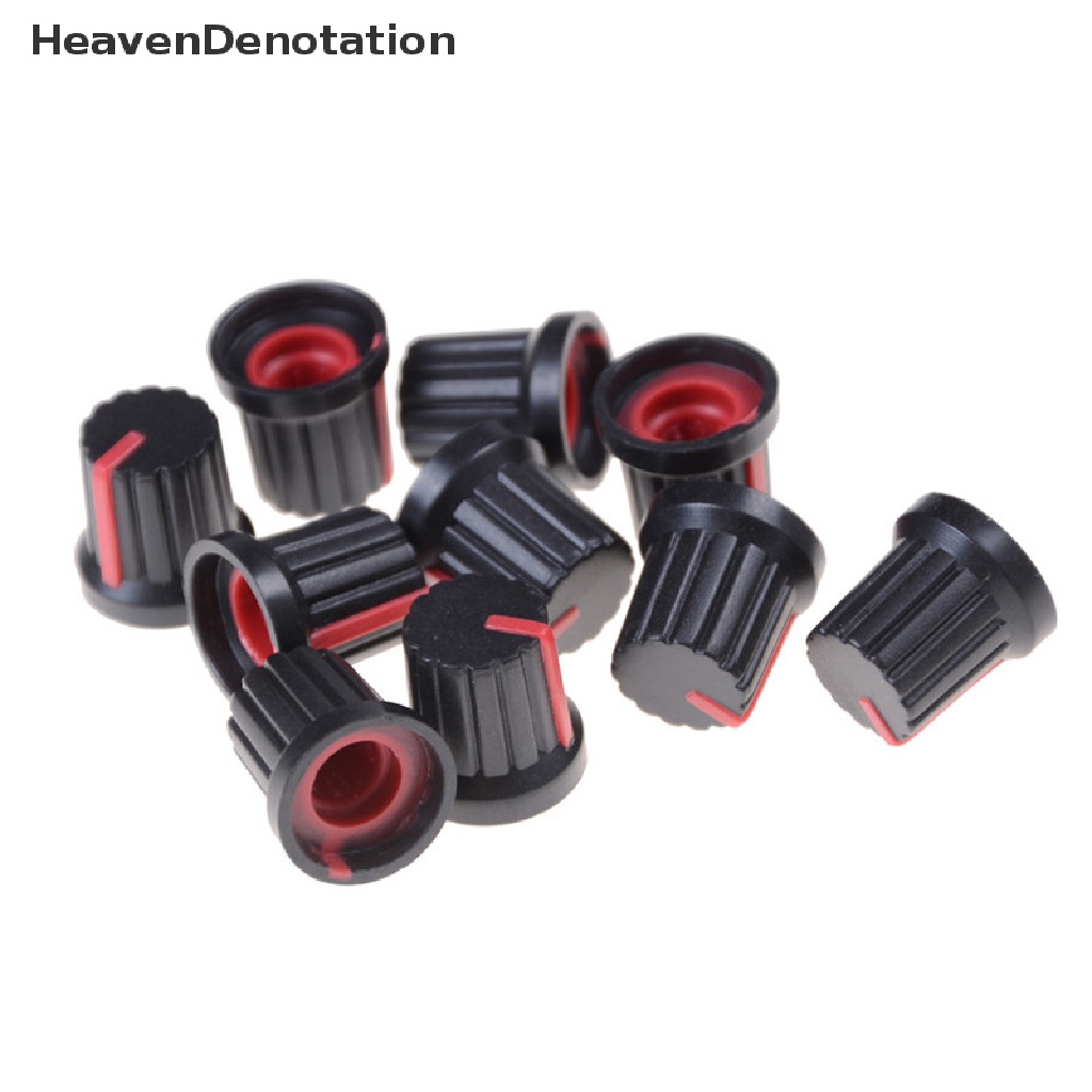 [HeavenDenotation] 10pcs Potensiometer Switch Knob Cap Lubang Dia 6mm Kontrol Volume Rotary Knob Cap HDV