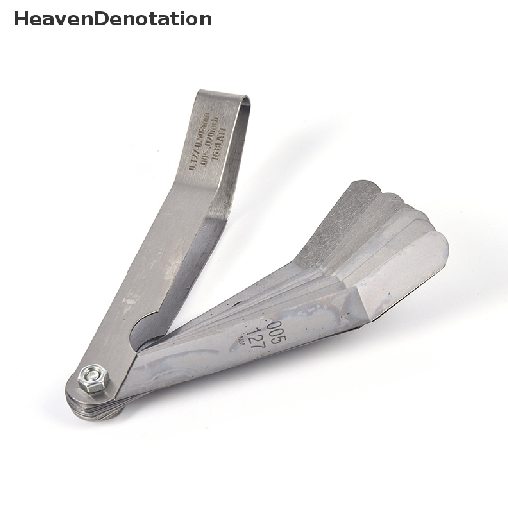 [HeavenDenotation] 16mata Pisau Feeler Gauge Pengisi Celah Metrik 0.127-0.508mm Valve Gage Measurment HDV