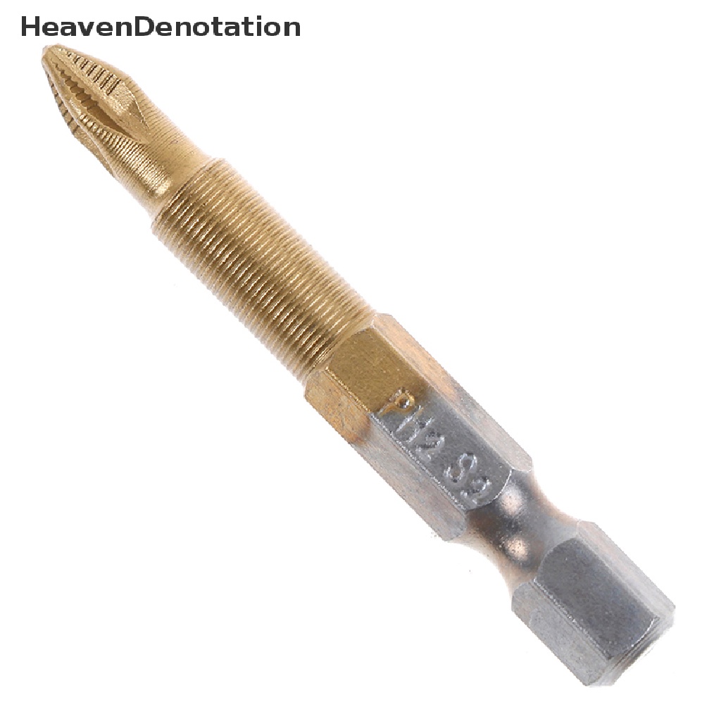 [HeavenDenotation] 5mata Obeng Elektrik hex shank PH2 Tahan Lama anti slip titanium coated 50mm HDV