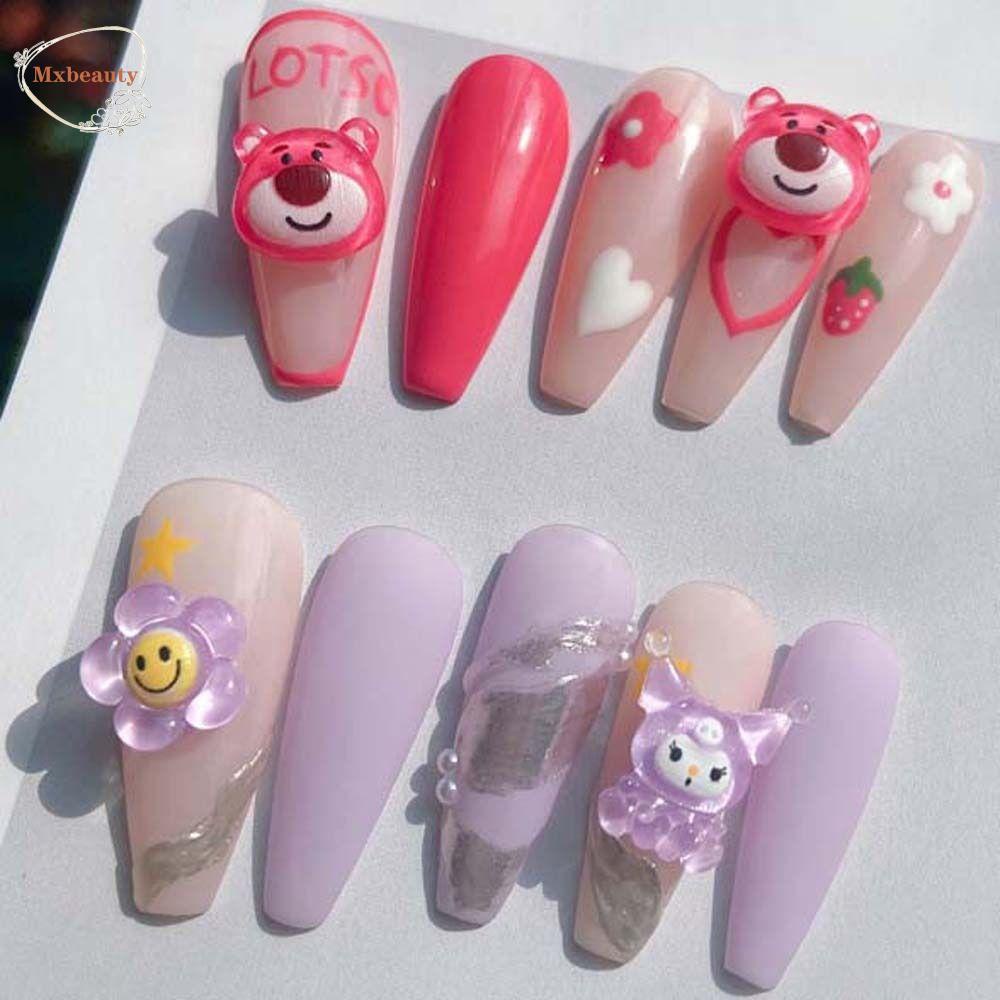 Mxbeauty Kartun Hiasan Kuku Anjing Kelinci Jepang Kuromi Strawberry Bear Manicure Aksesoris Perhiasan Kuku