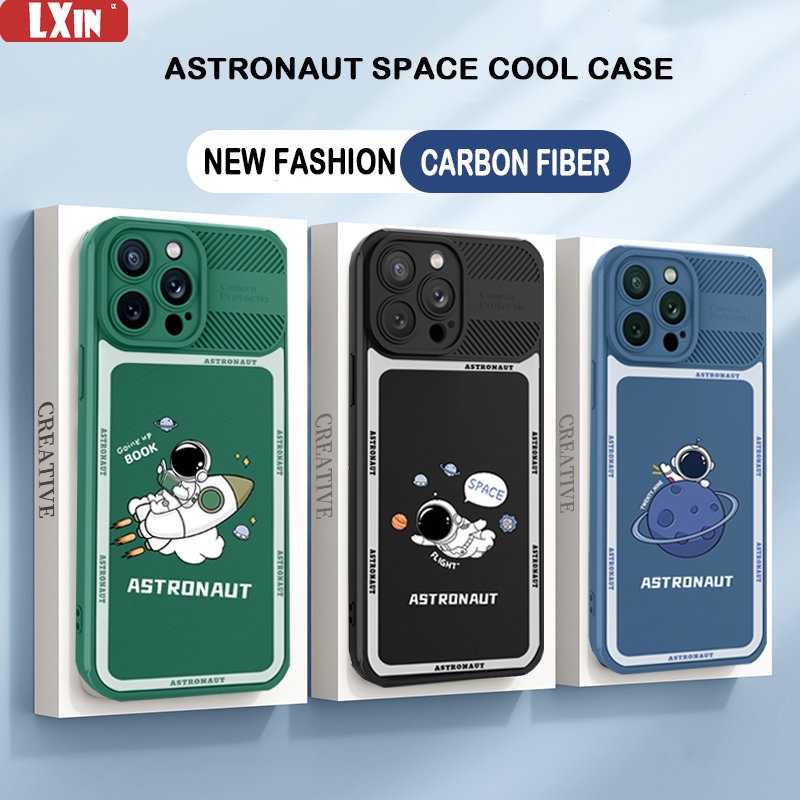 Casing Karbon Infinix Note12 G96 Hot 9play 10play 11play 12play Smart5Smart6 Astronot Air-Ship Fiber Cross Grain Phone Case Cover