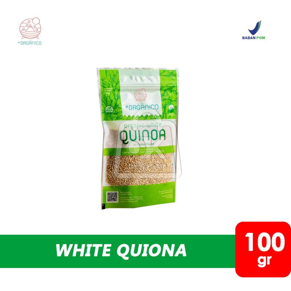 

White Quinoa Organik EL Organico / Biji Quinoa (Pack Asli Green 100g)