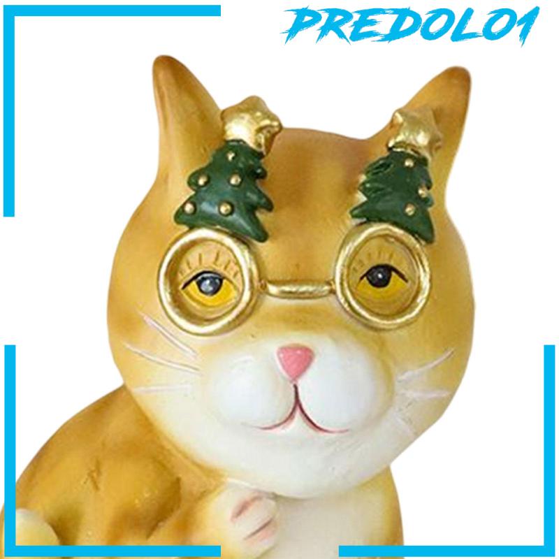 [Predolo1] Patung Hewan Taman Patung Kucing Koleksi Untuk Dekorasi Kabinet Rak Buku