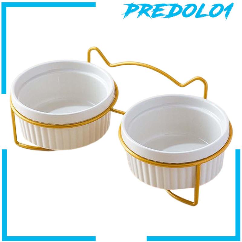 [Predolo1] Raised Cat Food Bowl Food Dispenser Mangkuk Makanan Anjing Mangkuk Makan Makanan Air Cat Dish