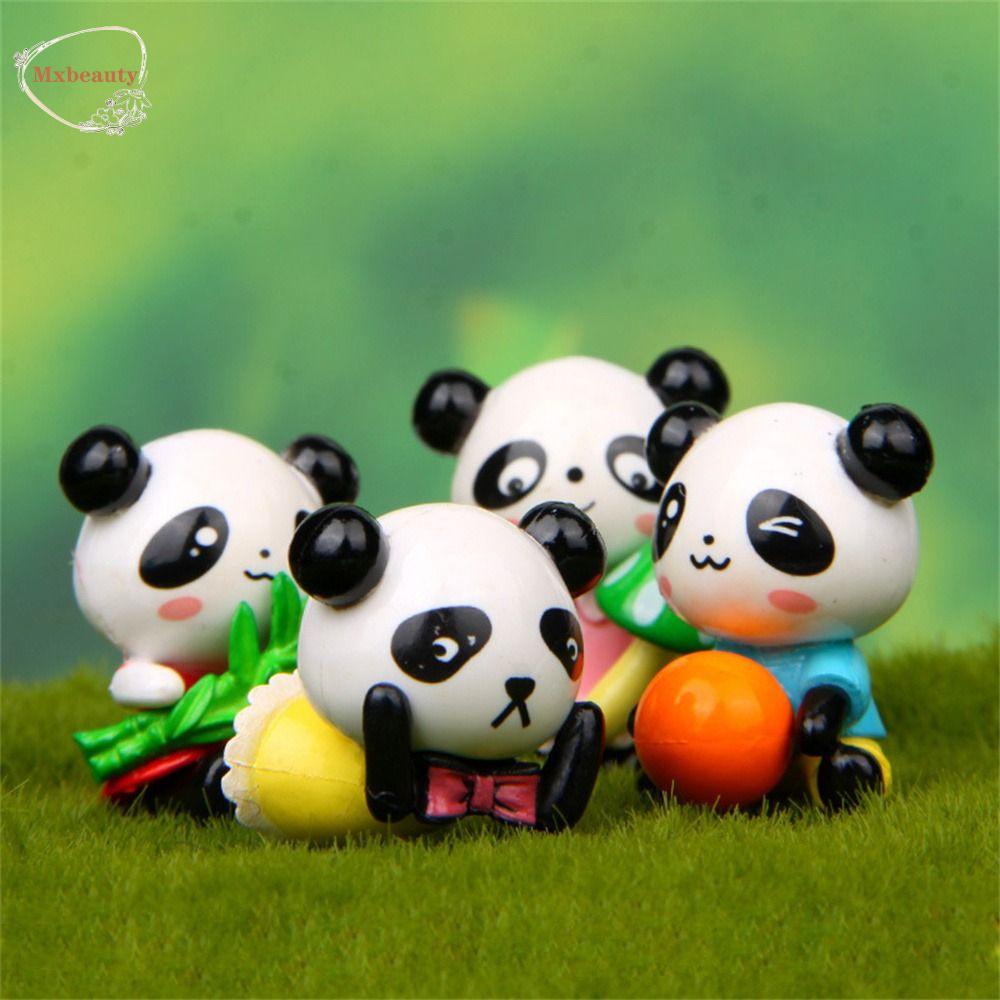 Mxbeauty Ornamen Lanskap Mikro Kartun Pot Pemandangan Taman DIY Aksesoris Dekorasi Rumah Patung Miniatur Buah Model Panda