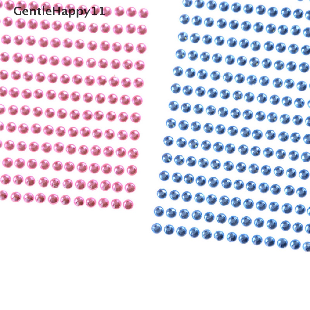 Gentlehappy 750pcs/set 3mm Telepon DIY Mobil PC Dekorasi Perekat Diri Kristal Berlian Imitasi Stiker id
