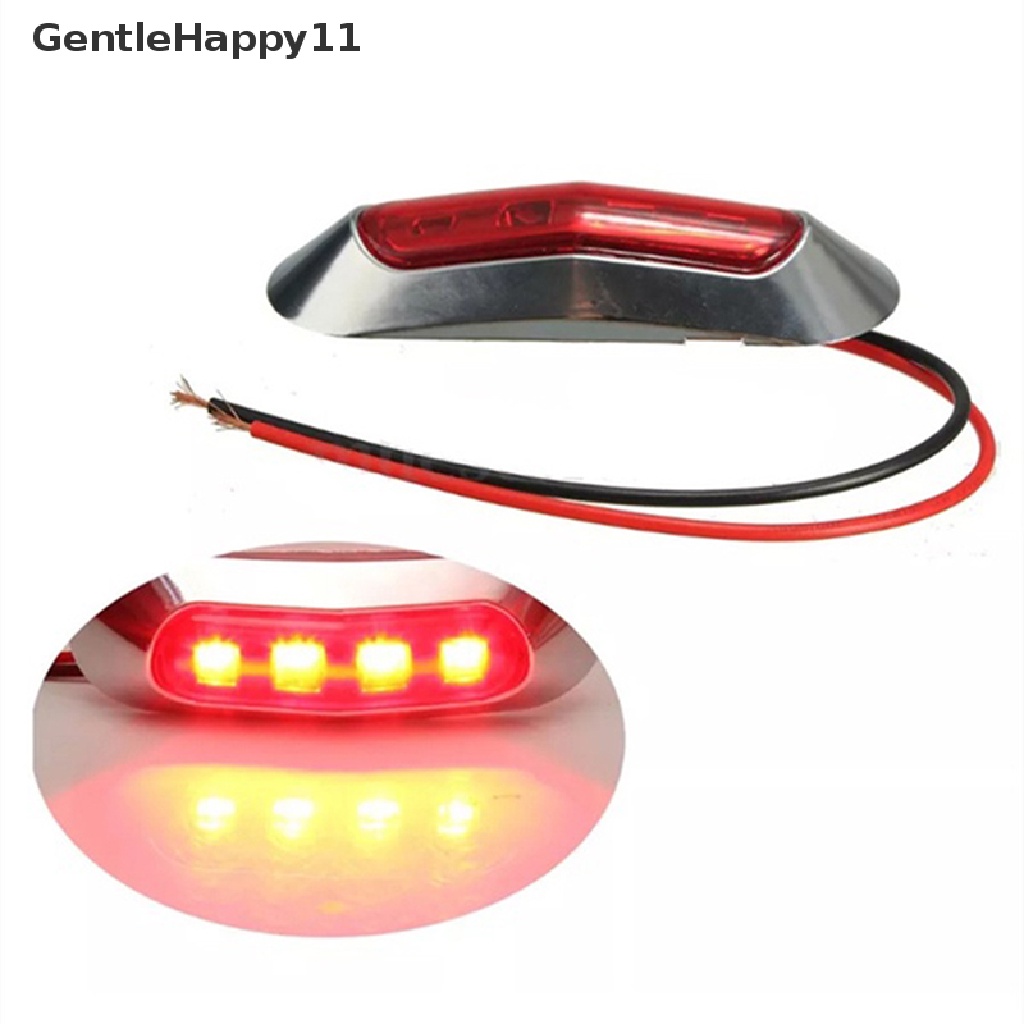 Gentlehappy 10V-30V 4LED Side Marker Tail Warning Light Lampu Clearance Trailer Truk id