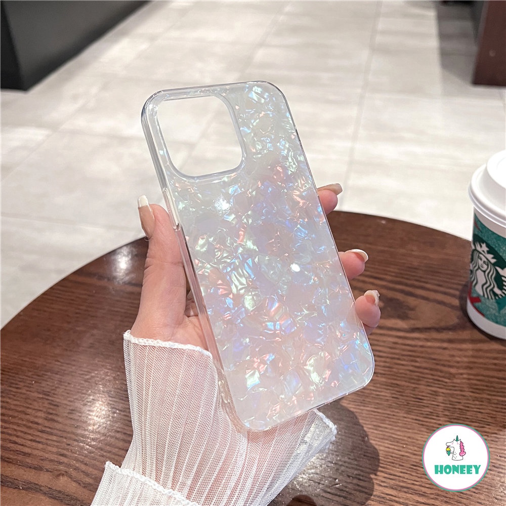 IPHONE Casing Ponsel Motif Cangkang Glitter Dream Untuk Iphone14 13 12 11 Pro Max 14Plus X XS Max XR Silikon Lembut Shockproof Penutup Belakang