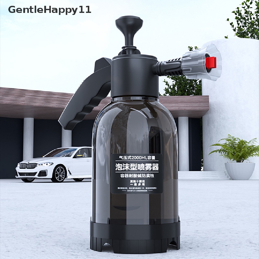 Gentlehappy 2L Alat Cuci Mobil Genggam Busa Watering Can Dengan Kunci Saklar Tekanan Udara er id