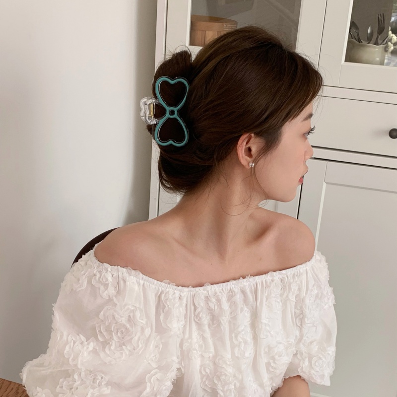 Ahellogirl 2pcs/set Jepit Rambut Korea Ikatan Simpul Hati Aksesoris Rambut Manis Untuk Wanita