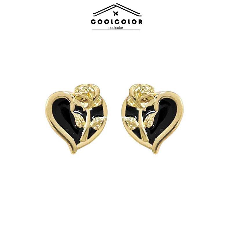 COD❤️Anting S925 Korea Anting Bunga Cinta Kecil  Earrings Emas Anting Tusuk Motif Vintage Fashion  Impor Murah Aksesoris Wanita