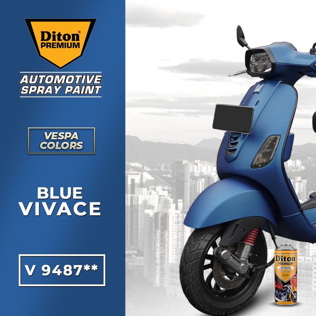 VESPA COLORS DITON Premium Pilok Pilox Cat Semprot Warna VESPA - V 9487** Blue Vivace (400cc)