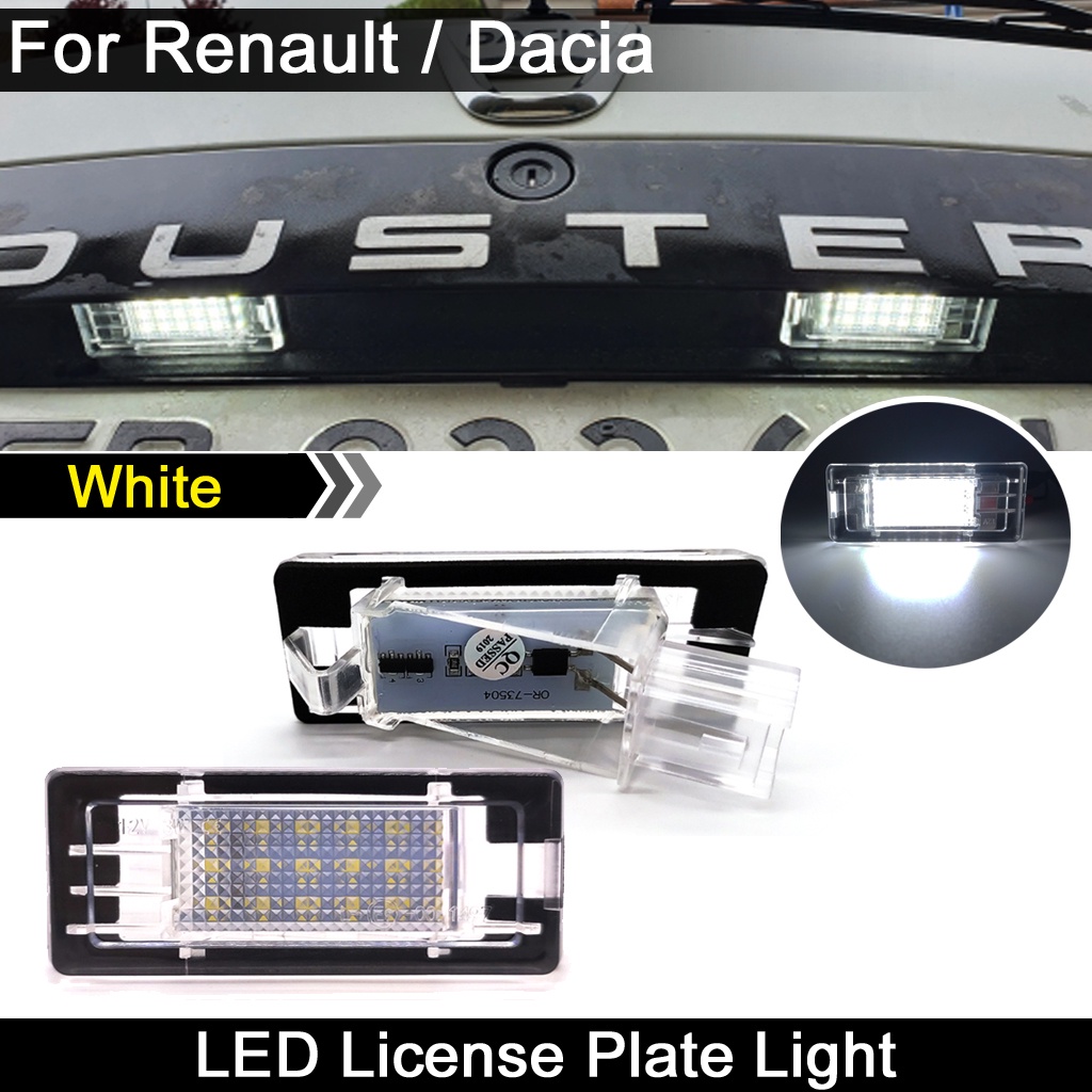 2pcs Lampu Plat Nomor LED Putih Untuk Renault Espace Scenic Laguna Fluence Captur Modus Untuk Dacia Duster Lodgy Logan