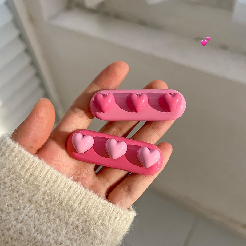 Jepit Rambut Kecil Pink Manis Tidak Melukai Klip Samping Di Sisi Clip Cute Hair Card Girl Heart Duckbill Poni Folder Tutup Kepala