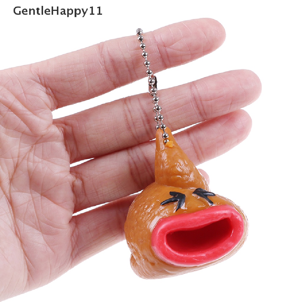 Gentlehappy Lucu poo Pencet emoticon Mainan Gantungan Kunci fun little tricky prank antistress toy id