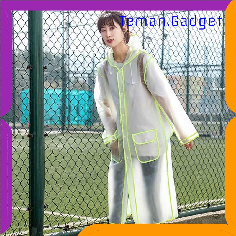 TG - OTO FJUN Jas Hujan Portable Raincoat Transparent Poncho with Hood - FJ300