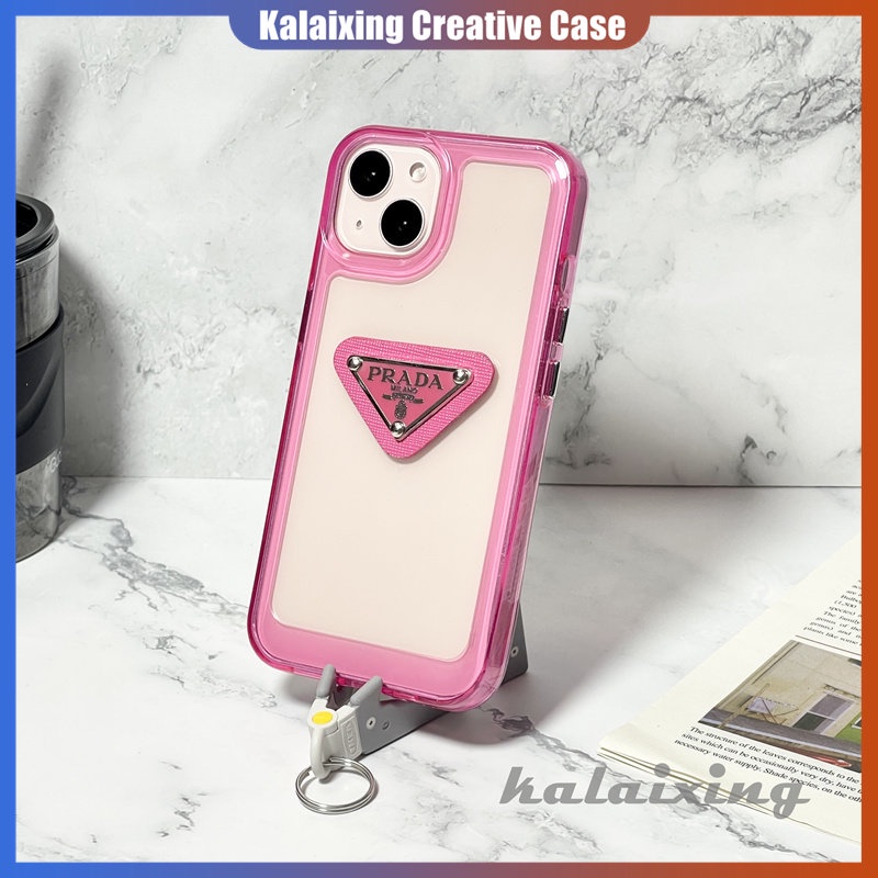 IPHONE Casing Ponsel Bahan Akrilik Transparan Shockproof Untuk Iphone14 11 12 13 Pro Max XS Max X XR 3D Prada Hard Casing