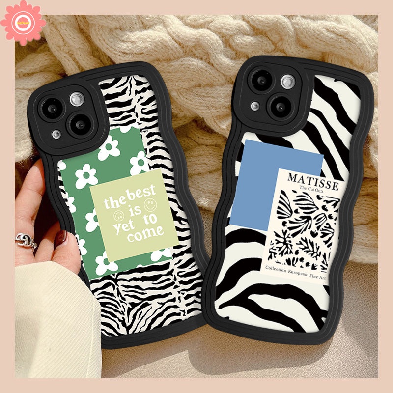 Case Untuk Infinix Hot10 11 9 12 Play Smart4 6 5plus Hot20 9 10 11s 10s 12i 10Lite 20s 8 12 Pro Note 10Pro 12 G96 Fashion Art Motif Zebra Bunga Segar Bergelombang Tepi Soft Tpu Sarung