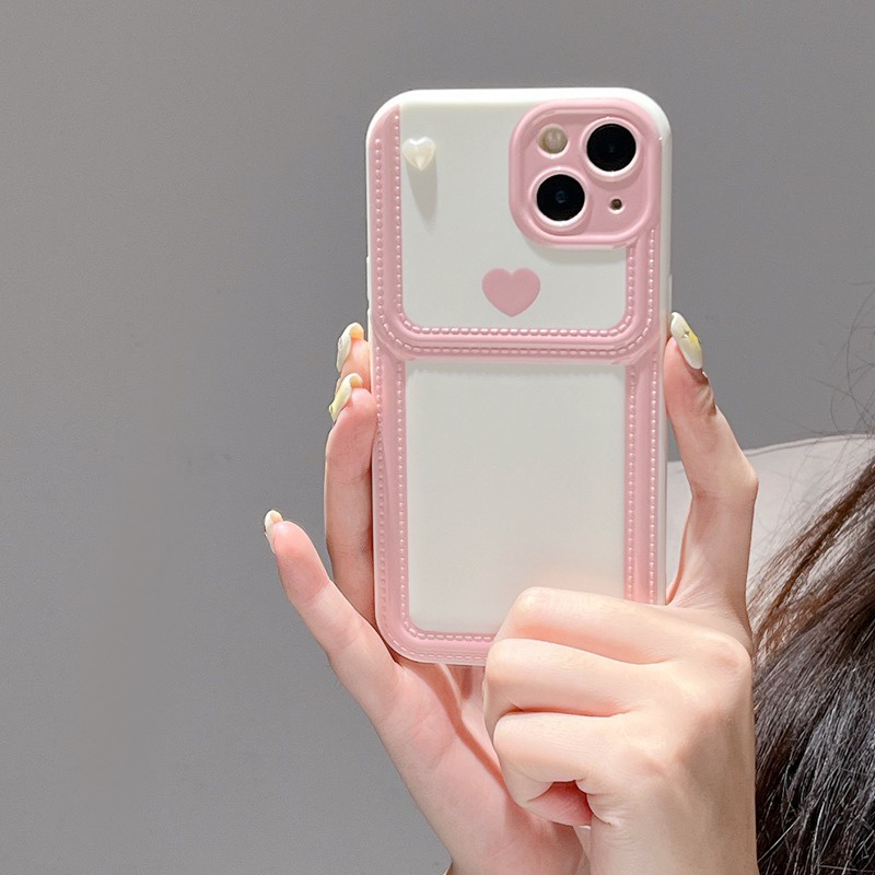 New Imitation Cream Bag TPU Case for iPhone 12 13 14 Pro Max Black Soft Silicone Case for Women Girl's Fashion Cute Pink Green Love Heart