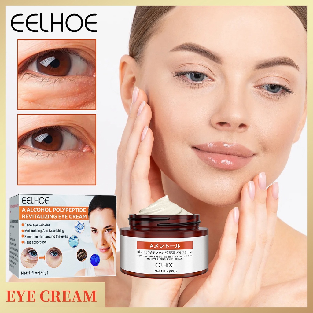 EELHOE Retinol Eye Cream Krim Mata Untuk Anti-aging Melembabkan Mengurangi Garis Halus Dan Kantong Mata Lingkaran Hitam-30Gr