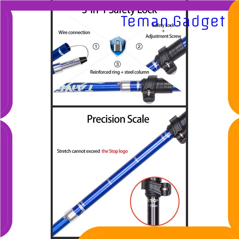 TG - OLR TANERDD Tongkat Hiking Trekking 110 cm Foldable 30 cm with Safety Lock - 101