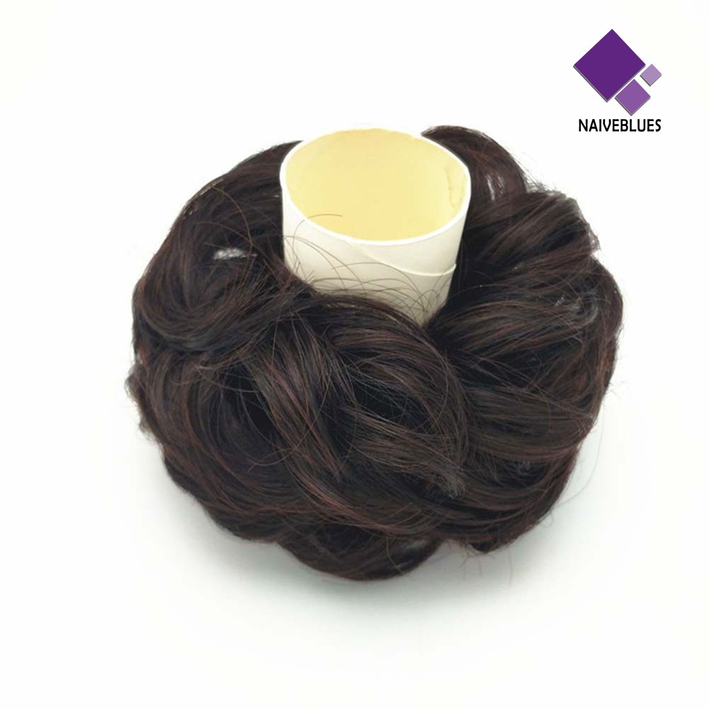&lt; Naiveblues &gt; Wanita Elastis Rambut Bun Ponytail Extension Messy Chignon Hairpiece Aksesori