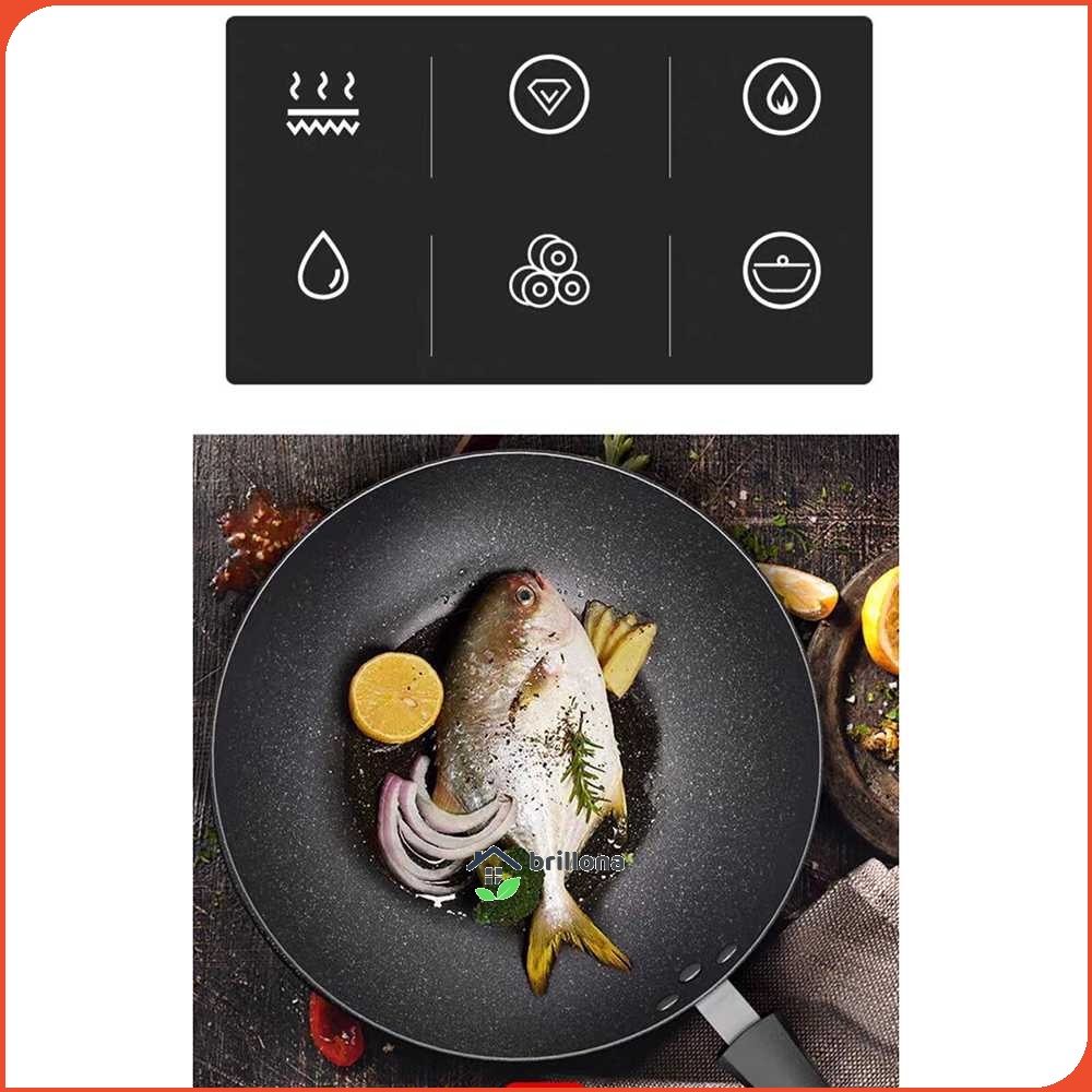 COOKKIT Panci Masak Wok Nonstick Frying Pan 32cm - KC0411