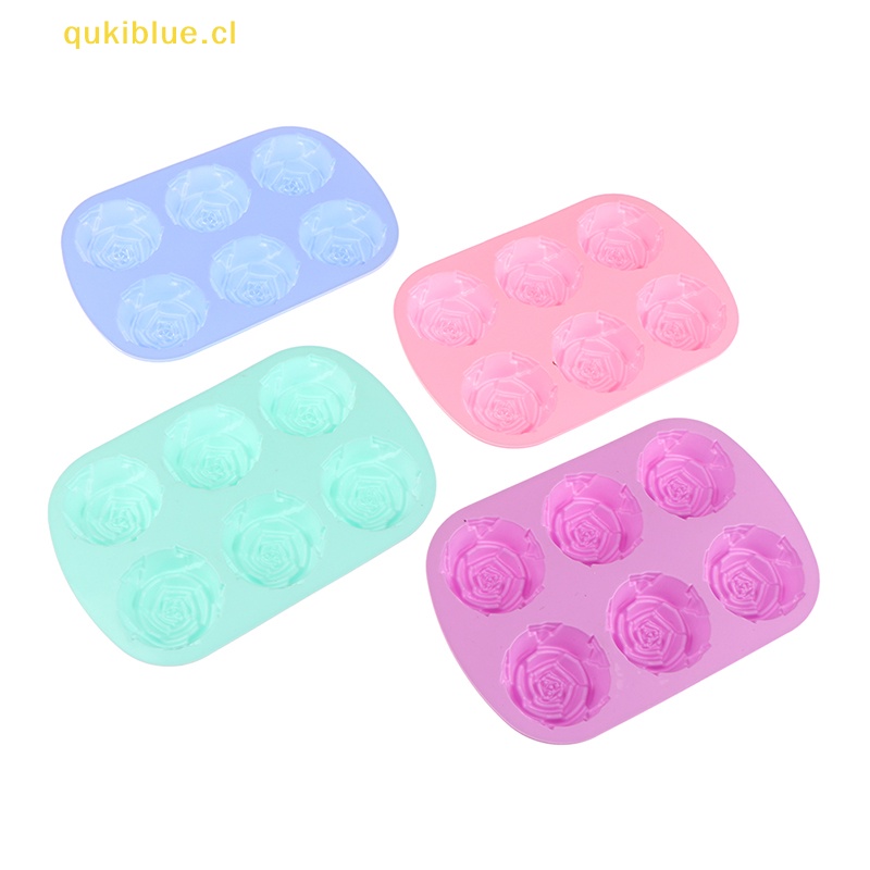 Qukiblue 1Pc 6-Rose Flower Silicone Cake Ice Cream Cetakan Coklat Sabun Cetakan Silikon cl