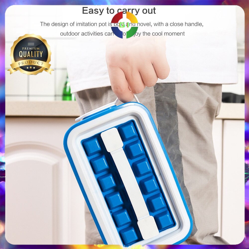 Cetakan Es Batu Ice Cube Maker Tray Storage Blue