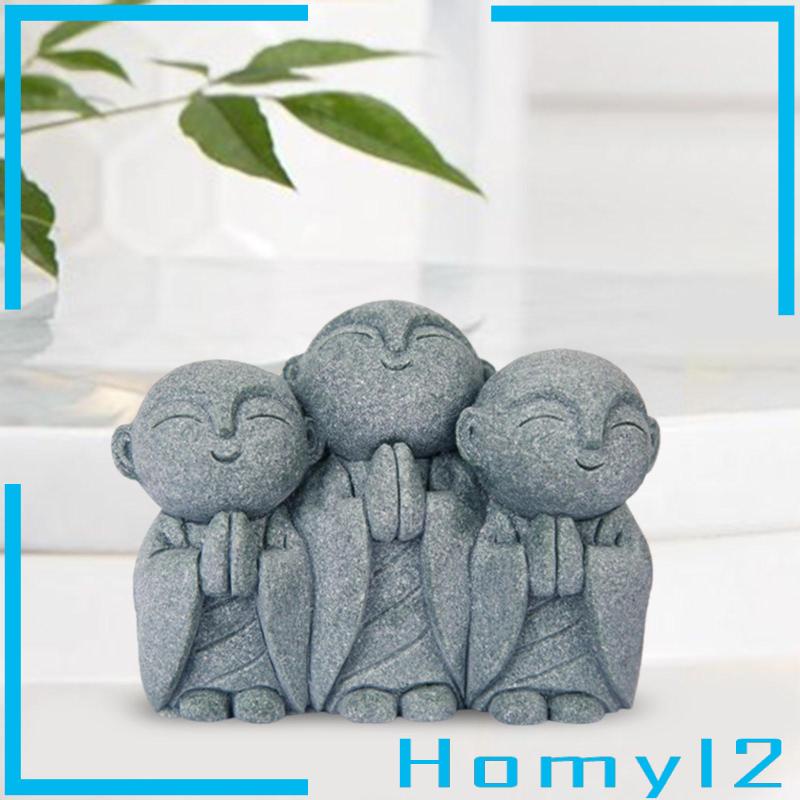 [HOMYL2] Patung Dekorasi Tank Ikan Buddha Monk Figurine Untuk Mejataman Mobil